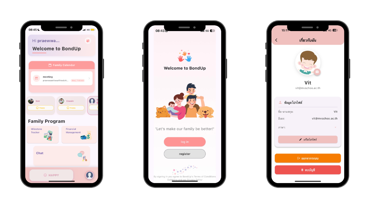 ภาพหน้าจอหลัก/โลโก้ Bond Up Application